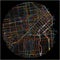 Colorful Map of SanFrancisco, California with all major and minor roads