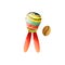 Colorful maracas national brazil musical instrument with coffee bean