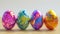 Colorful Marbled Easter Eggs 3D Model with Vibrant Patterns