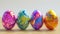 Colorful Marbled Easter Eggs 3D Model with Vibrant Patterns and Textures