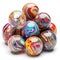Colorful marbles on a white background