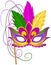 Colorful Mardi Gras Mask with Feathers
