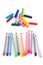 Colorful marker pen set on isolated background with clipping path. Vivid highlighter and blank space for your design or montage