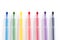 Colorful marker pen set on isolated background with clipping path. Vivid highlighter and blank space for your design or montage