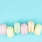 Colorful marshmallow looks like french macarons background, close up