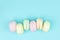 Colorful marshmallow looks like macaroons. Multicolored marshmallow Macaroons