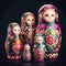 Colorful matrioshka dolls. Generative AI