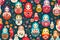 Colorful Matryoshka Dolls Family Background