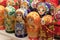 Colorful Matryoshka dolls, Russia