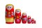 Colorful matryoshka is the symbol of Russia ranked from greater to lesser