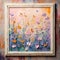 Colorful Meadow: Framed Art Painting With Sculpted Impressionism Style