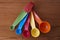 Colorful measuring spoons