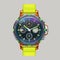 Colorful mechanic modern wrist watch