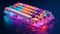 Colorful mechanical keyboard. Generative AI