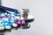 Colorful medical drug capsule background