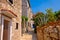 Colorful mediterranean stone street of Prvic island