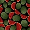 Colorful melon fruits dark seamless pattern eps10