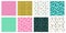 Colorful memphis seamless patterns. Fashion 80s mosaic texture, color retro textures and geometric lines and dots