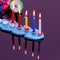 Colorful menorah with candles - Hanukkah