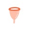 Colorful menstrual cup for female intimate hygiene vector flat illustration. Medical equipment for blood protection