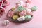 Colorful meringue cookies