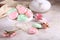 Colorful meringue cookies