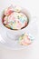 Colorful meringues rainbow colors