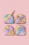 Colorful mermaid and unicorn toast with decoration