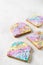 Colorful mermaid and unicorn toast with decoration
