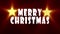 Colorful merry christmas text jumping stars animation background with snowfall - new quality retro vintage motion joyful