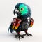 Colorful Metal Bird: A Dark And Brooding Parrot Robot Pet