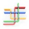 Colorful metro map symbol