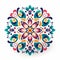 Colorful Mexican Folklore-inspired Flower On White Background
