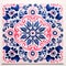Colorful Mexican Folklore-inspired Tile With Floral Pattern