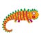 Colorful mexican lizard iguana cartoon character