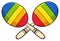 Colorful Mexican Maracas Crossed. Vector Illustration