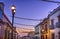 Colorful Mexican Red Yellow Illuminated Street Evening Oaxaca Juarez Mexico