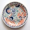 Colorful Mexican Style Plate With Intricate Paisley Patterns