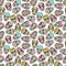 Colorful mexican sugar skull seamless pattern