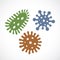 Colorful microbes vector icon