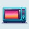 Colorful Microwave Illustration In 2d Game Art Style