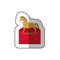 Colorful middle shadow sticker of mail virus trojan horse