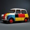 Colorful Mini Car With Abstract De Stijl Paint Job