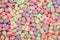 Colorful mini marshmallows macro. Fluffy marshmallows texture and pattern. High Resolution image.