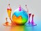 Colorful Mini Water Drops Graphical Abstract