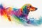 Colorful miniature Dachshund dog painting