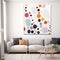 Colorful Minimalism: Whimsical Polka Dots On White Canvas