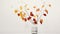 Colorful Minimalist 3d Model Of Autumn Leaves In White Vase