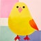 Colorful Minimalist Art: The Painted Bird - Large Scale, Cheerful And Playful