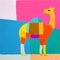 Colorful Minimalist Camel Painting By Etel Adnan